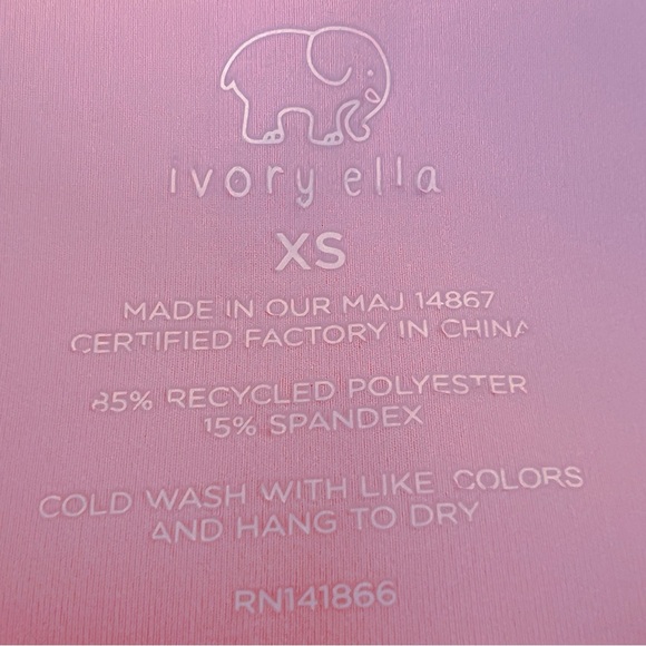 Ivory Ella Soft Pink Leggings With Side Graphic Logo Size XS GUC Athleisure Cozy - Picture 4 of 5